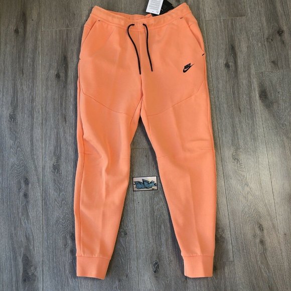 Nike Tech Fleece “Washed” Jogger Orange Frost Black mens size Medium - Picture 4 of 5